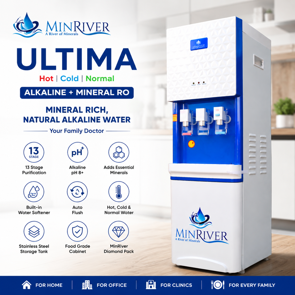 MinRiver Ultima (Hot, Cold and normal Water Dispenser with Alkaline +Mineral RO system) - Image 5