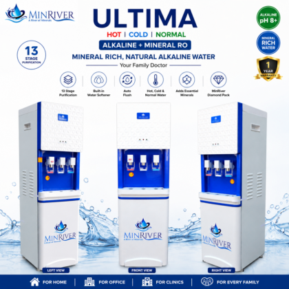 MinRiver Ultima (Hot, Cold and normal Water Dispenser with Alkaline +Mineral RO system)